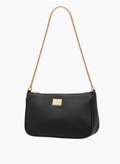 Flora Bella By Shoexpress Womens Textured Shoulder Bag With Zip Closure And Chain Strap  - Image 2