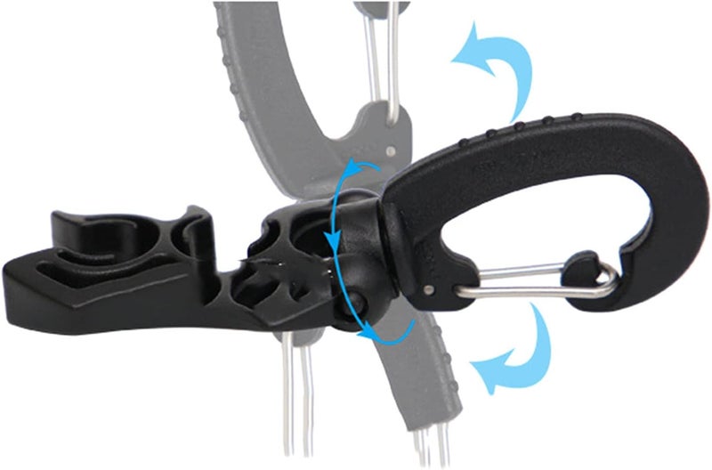 heyous 2pcs Scuba Diving Double Hose Holder with Clip Snorkeling Double BCD Clip Regulator Retainer Buckle Hook Snorkeling Scuba Diving Accessories, Black - Image 4