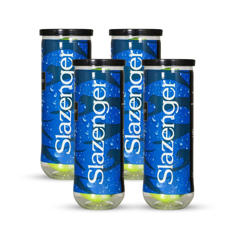 Slazenger Championship Tennis Balls (Material: Rubber, Color: Yellow) Standard Size|4 Can|12 Balls(3 Balls/Can) - Image 3