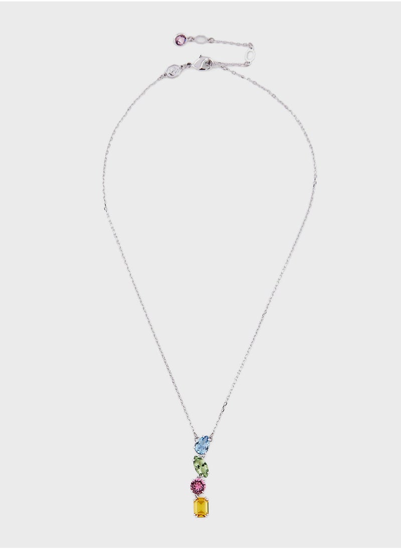 سواروفسكي قلادة طويلة بتفاصيل حجر كريم - Image 2