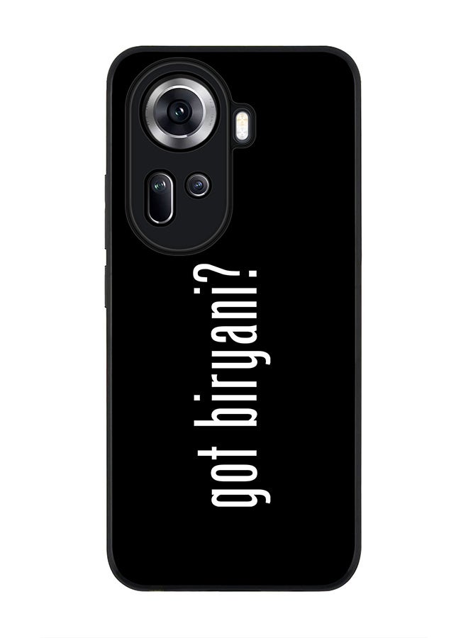 Stylizedd Rugged Black Edge Case for Oppo Reno11, Slim fit Soft Case Flexible Rubber Edges Anti Drop TPU Gel Thin Cover -  Got Biryani? - Image 1