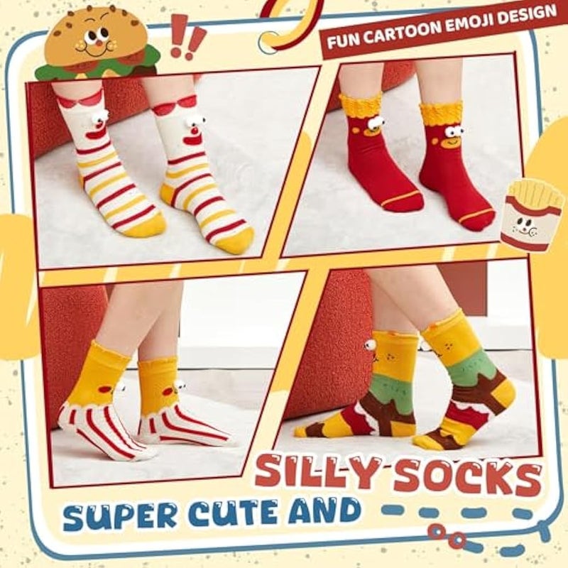 Loquat 3D Eye Socks, Novelty Crazy Silly Stockings with 3D Print Design, Fun   and Birthday Gifts for Men and Women, Comfortable Stretchable Socks for Costumes and Daily Wear 4 Pairs - Image 5