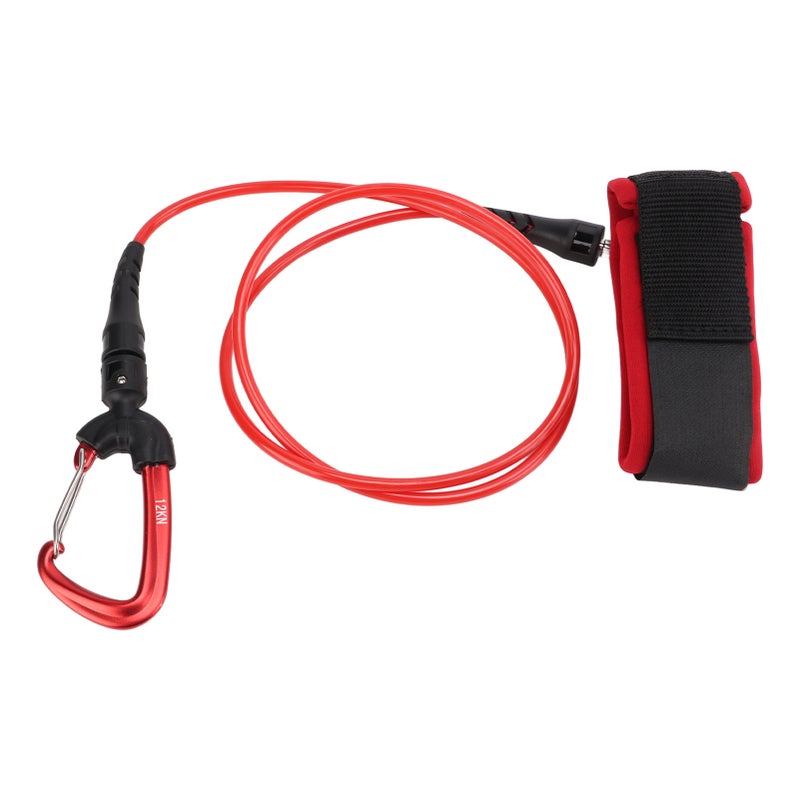Freediving Lanyard Leash Diving Safety Rope Cable with Wristband Carabiner for Underwater SportsRed - Image 4