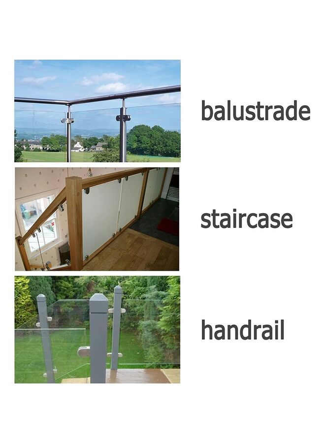 6pcs Glass Clamps 6-8mm Square Glass Clamps, Stainless Steel 304 Glass Clamps Adjustable Glass Bracket for Balustrade Staircase Handrail, with Hexagonal Wrench - Image 4