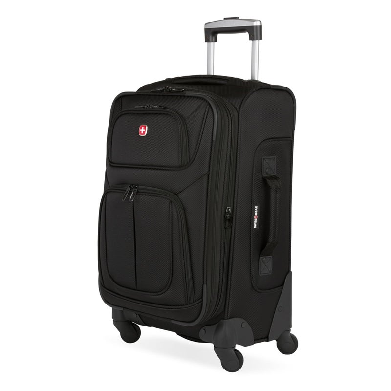 SWISSGEAR حقائب سفر سويس جير سيون القابلة للتوسيع خفيفة الوزن والمتينة، سوداء، حقيبة يد 21 بوصة - Image 1