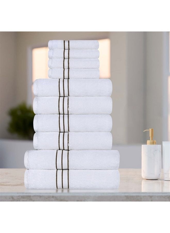Superior Turkish Cotton Ultra-Plush 10-Piece Towel Set, Ideal for Master Bath, Guest Bathroom, Fast Drying, Shower, Spa, Face/Washcloths, Hand, Bath Towels, Absorbent, Home Basics, Latte  - Image 2