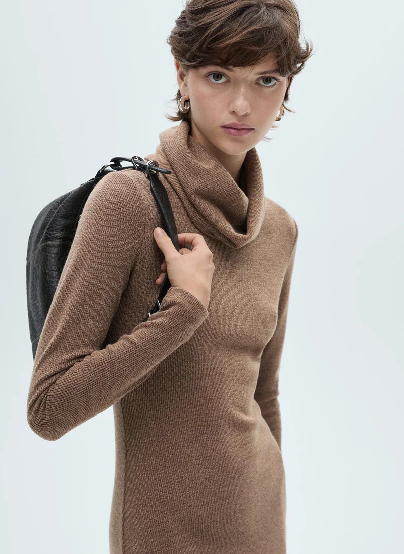 MANGO Turtleneck Knit Dress