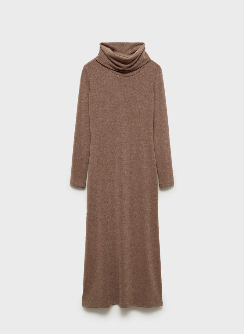 MANGO Turtleneck Knit Dress
