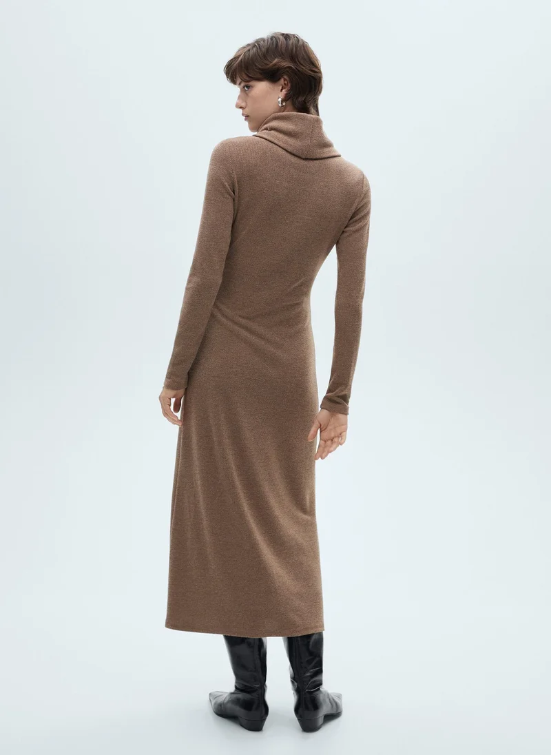 مانجو Knitted Turtleneck Dress