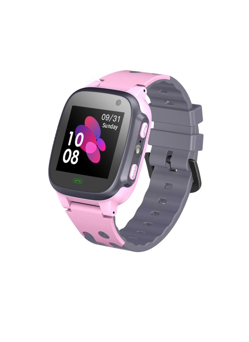 GREEN LION - Smart Watch for Kids Series 1 with GPS / SIM Card Slot/ SOS Alarm/ HD Touch Screen/ Voice Chat/  Contact Calls and Flashlight - Pink - Image 1