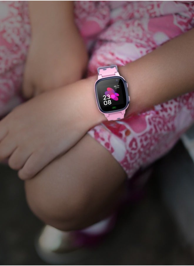 GREEN LION - Smart Watch for Kids Series 1 with GPS / SIM Card Slot/ SOS Alarm/ HD Touch Screen/ Voice Chat/  Contact Calls and Flashlight - Pink - Image 1