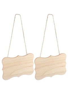 Generic Unfinished Wood Hanging Sign Blank Decorative Wood Plaque Front Door Decor With Jute Rope for DIY Wreath Home Door Wall Art Decoration  - Image 3