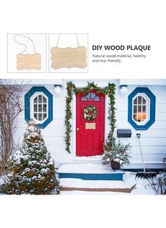 Generic Unfinished Wood Hanging Sign Blank Decorative Wood Plaque Front Door Decor With Jute Rope for DIY Wreath Home Door Wall Art Decoration  - Image 4