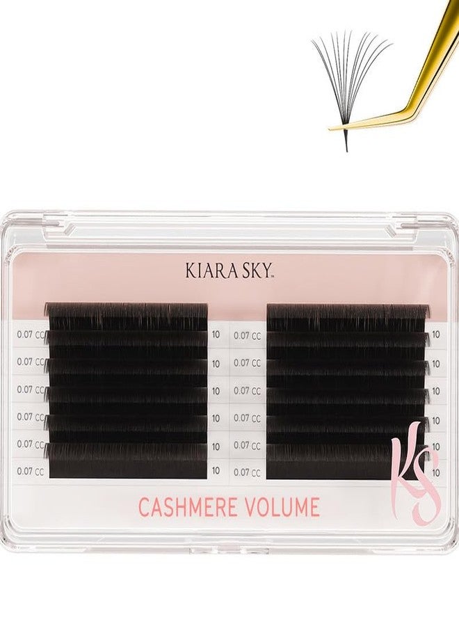 KIARA SKY LASH Cashmere Volume Lash Extensions | Premium Cashmere Lash Extensions | Soft Semi-matte natural finish | For Professional Eyelash Extensions Use Only | Black, (CC-0.07-10MM) - Image 1