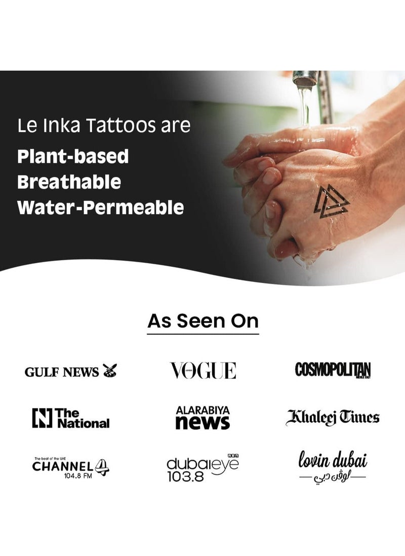 Le Inka - Le Inka Temporary Tattoos Water-Permeable Breathable Long Lasting Lasts 1-2 Weeks Premium Plant-Based Men & Women Never Regret - Image 1