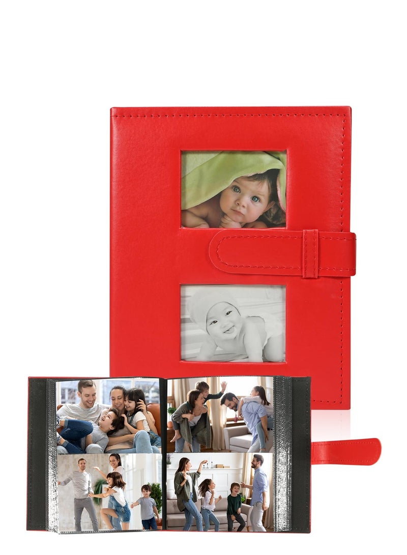 KASTWAVE Photo Album 4x6 200 Pockets Photo, Extra Large Capacity Leather Photo Album, Slip-in Picture Albums with 2 Front Window for Family, Wedding, Birthday - Image 1
