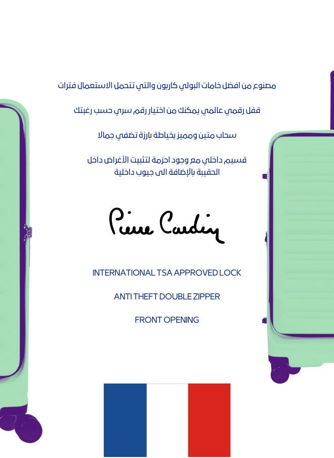 pierre cardin Pierre Cardin Front Zipper Luggage Lightweight Hardside Suitcase for Travel, TSA Approved, ANTI Theft Double Zipper  - Image 3