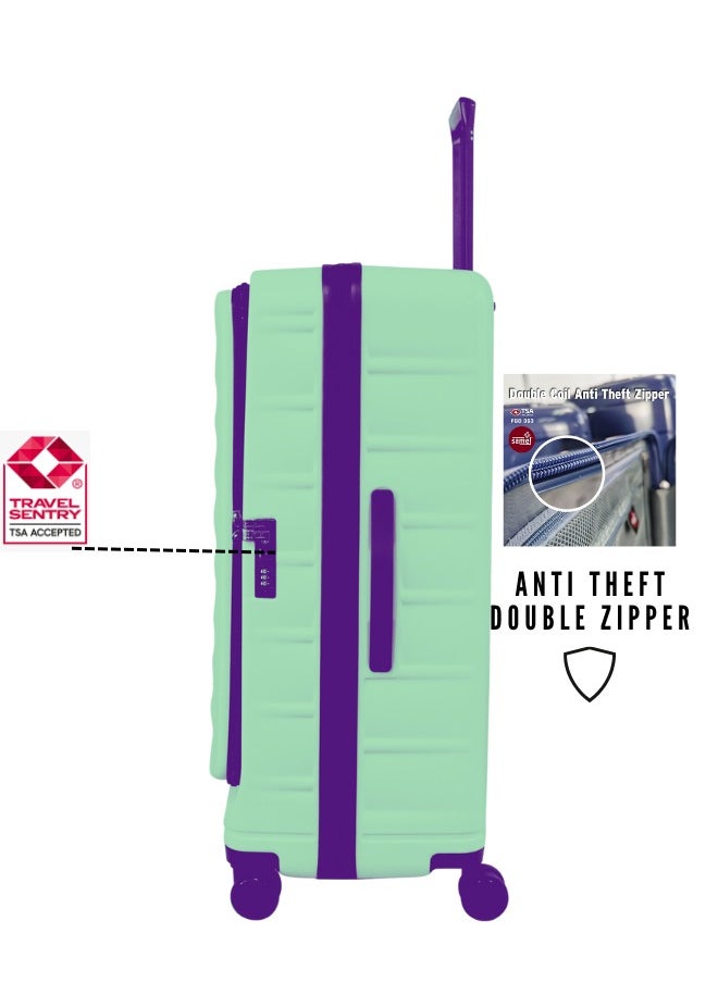 pierre cardin Pierre Cardin Front Zipper Luggage Lightweight Hardside Suitcase for Travel, TSA Approved, ANTI Theft Double Zipper  - Image 4