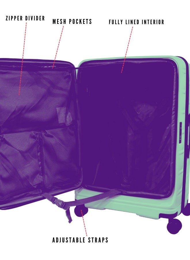 pierre cardin Pierre Cardin Front Zipper Luggage Lightweight Hardside Suitcase for Travel, TSA Approved, ANTI Theft Double Zipper  - Image 5