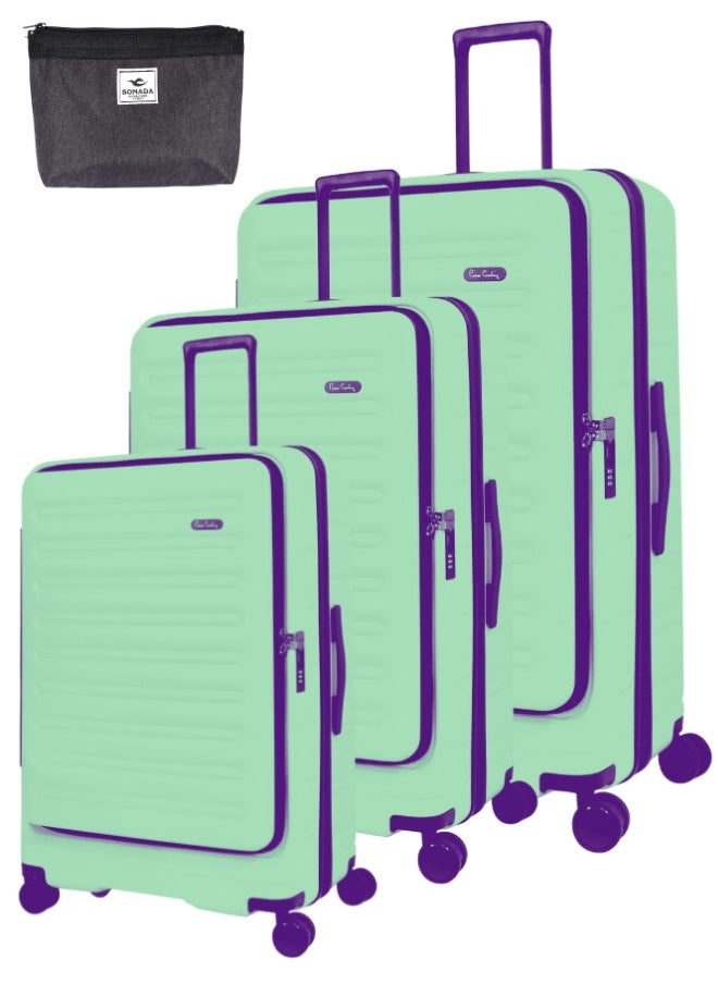 pierre cardin Pierre Cardin Front Zipper Luggage Lightweight Hardside Suitcase for Travel, TSA Approved, ANTI Theft Double Zipper  - Image 1