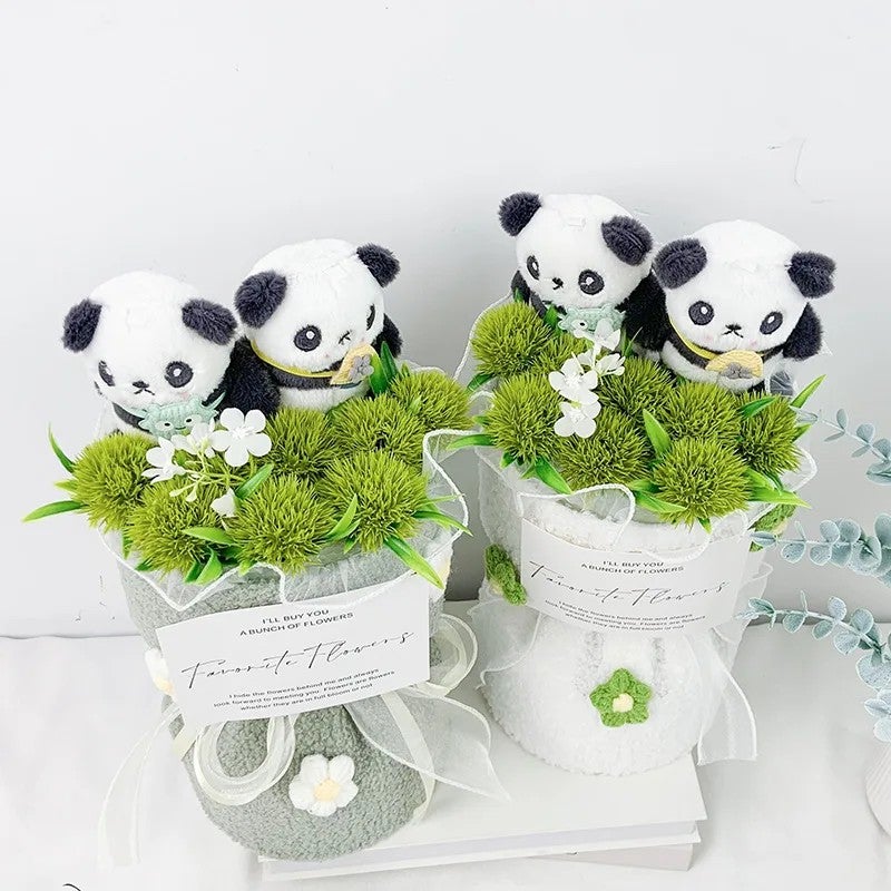 Y&D Hot Sale Panda Bouquet - Cuddly Plush Stuffed Animal Bouquet with Dried Flowers - New Design Gift for Girlfriends - Image 4