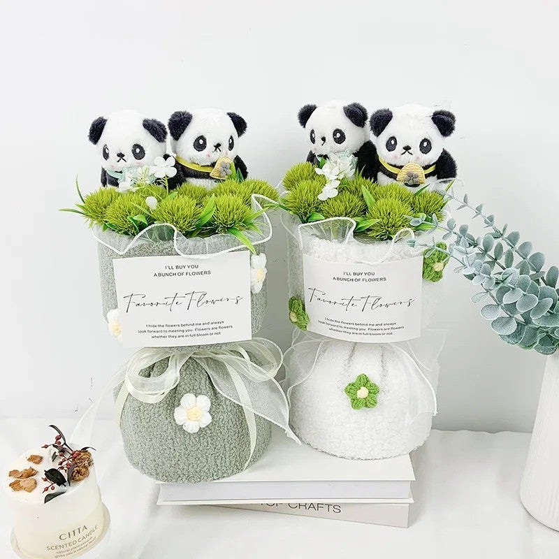 Y&D Hot Sale Panda Bouquet - Cuddly Plush Stuffed Animal Bouquet with Dried Flowers - New Design Gift for Girlfriends - Image 3
