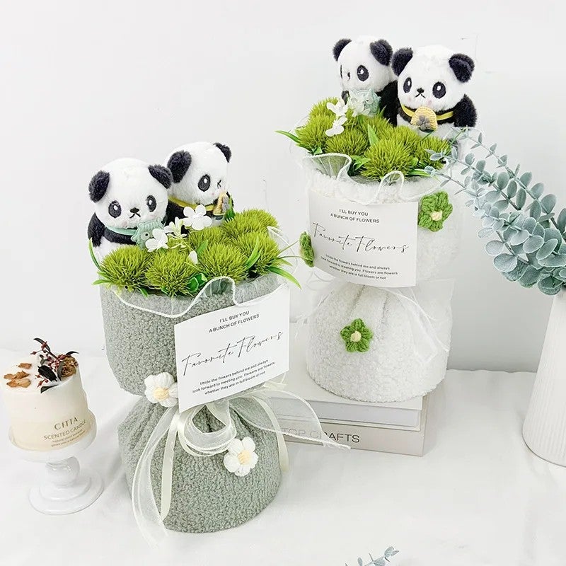 Y&D Hot Sale Panda Bouquet - Cuddly Plush Stuffed Animal Bouquet with Dried Flowers - New Design Gift for Girlfriends - Image 2