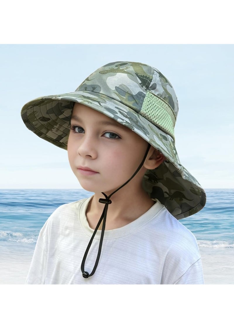 SYOSI Baby Sun Hat for Kids Toddler, Summer UPF 50+ for Boys Girls Adjustable Beach Hats with Bucket Wide Brim 2 Pcs M - Image 2