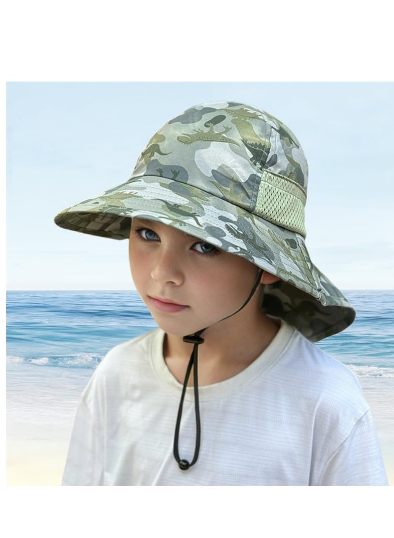 SYOSI Baby Sun Hat for Kids Toddler, Summer UPF 50+ for Boys Girls Adjustable Beach Hats with Bucket Wide Brim 2 Pcs M - Image 3