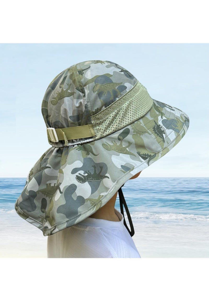 SYOSI Baby Sun Hat for Kids Toddler, Summer UPF 50+ for Boys Girls Adjustable Beach Hats with Bucket Wide Brim 2 Pcs M - Image 4