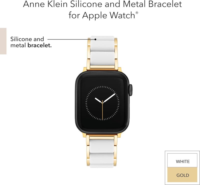 ان كلاين سوار أزياء سيليكون من آن كلاين لساعة Apple Watch، آمن، قابل للتعديل، حزام بديل لساعة Apple Watch، يناسب معظم المعصمين - Image 3