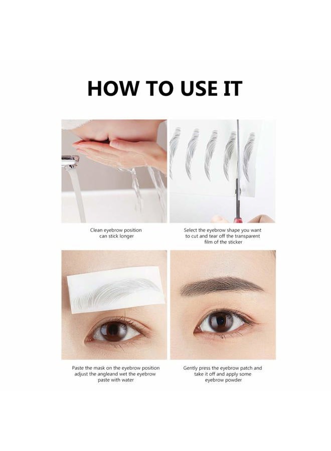 Beaupretty 4pcs Waterproof Eyebrow Tattoos, Hair-like Authentic Stickers and Transfers for Women Men (Brown) - Image 4