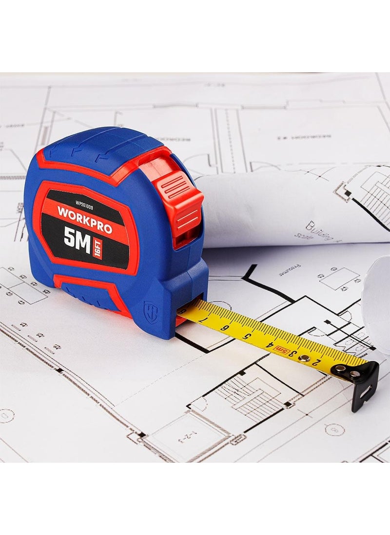 WORKPRO WP261009 5MX19MM/16FT. Nylon Coated Yellow Steel Tape Measure  - Image 4