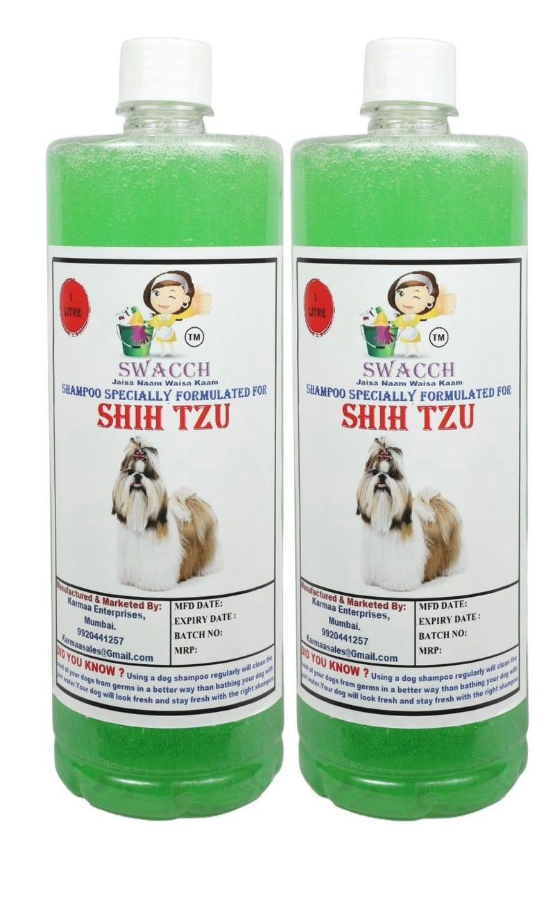 swacch Shampoo | Puppy Safe Shampoo | Shih Tzu Dog Shampoo (1 Litre) (Pack of 2) Neem Alovera + Medium White Bone | Dog Chew Bones | Teething chew Toy | Dental Teething |Combo Pack - Image 2