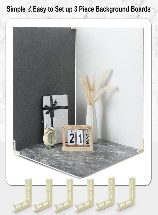 Threehoney 8 Pcs Photograph Backdrop Board Bracket 2.6 x 2.6 x 0.5 Inch Vertical L Shape Background Holder Stand Adjustable Plastic Backdrop Holder for Studio Photography Background Support - Image 5