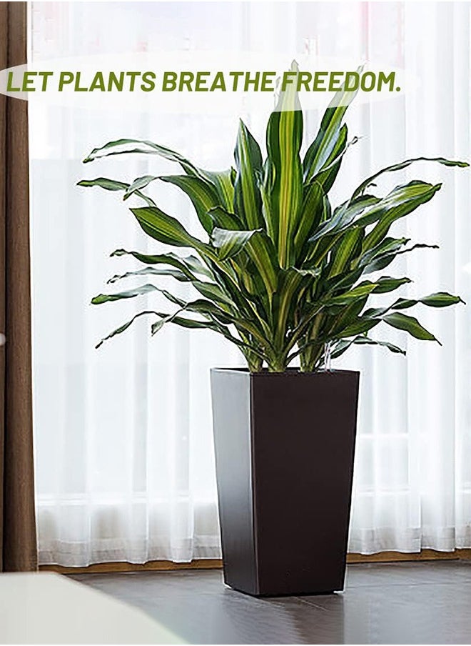 Garlo - Heavy Duty Tall Planter, Indoor/Outdoor Grande Plant, Tree, Flower Pot, 2-Piece Set, 50CM, Modern Design, Built-in Drainage, Black - Image 1