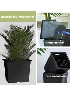Garlo Heavy Duty Tall Planter, Indoor/Outdoor Grande Plant, Tree, Flower Pot, 2-Piece Set, 50CM, Modern Design, Built-in Drainage, Black  - Image 5