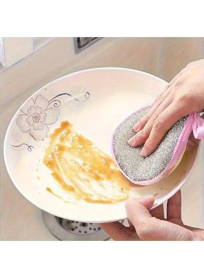 12 Pcs Yellow Cleaning Sponge Set Double Sided Scrubbing Pad Round Dish Cloth Kitchen Cleaning Tools - Image 5
