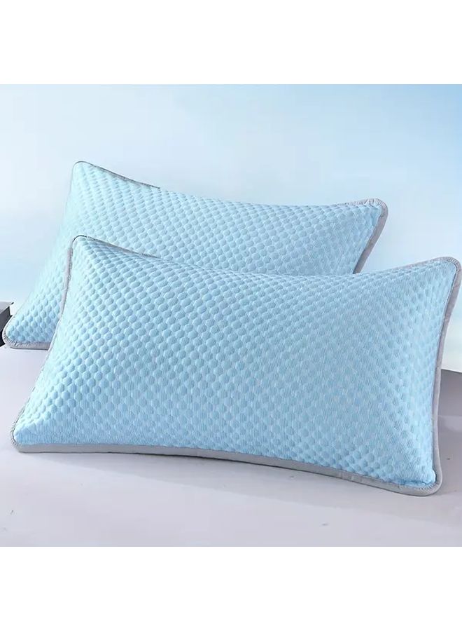Deep Sky Blue 2 Pack Cooling Pillowcases Soft Moisture Wicking Polyester Machine Washable Summer Bedding - Image 5