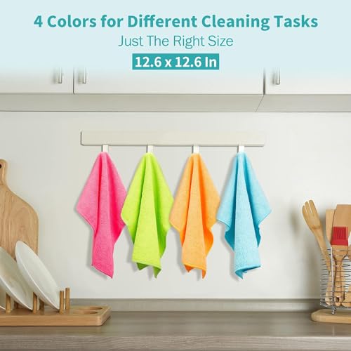 Showstopper Microfiber Cleaning Cloth | 12 Pack | Kitchen Cleaning Cloths and Wipes | Dusting Cloth for Home Cleaning | 4 Green,Blue,Orange,Pink | 30cm X 30cm - Image 3