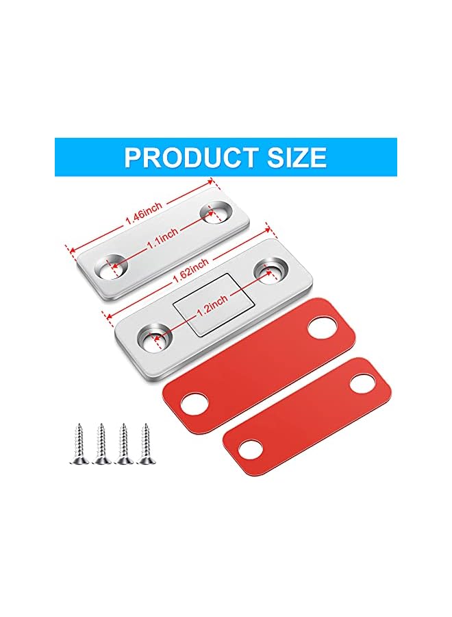 promass 4 Pack Ultra Thin Cabinet Magnetic Catch, Upgrade Stainless Steel Magnetic Door Catch, High Magnetic Cabinet Door Magnets for Kitchen Cupboard Wardrobe Closet Drawer Latch - Image 2