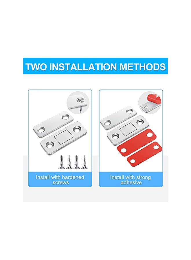 promass 4 Pack Ultra Thin Cabinet Magnetic Catch, Upgrade Stainless Steel Magnetic Door Catch, High Magnetic Cabinet Door Magnets for Kitchen Cupboard Wardrobe Closet Drawer Latch - Image 5