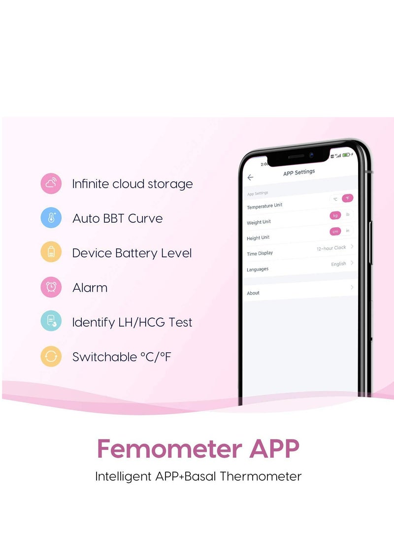 Femometer - Basal Thermometer for Ovulation, Smart Quiet BBT Thermometer with Bluetooth for Nature Family Planning, Fertility Monitor and Period Tracker with Femometer APP iOS & Android from Femometer Vinca - Image 1