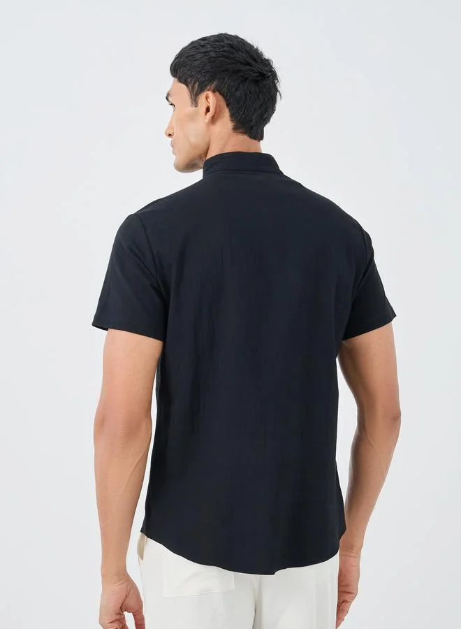 Take Two Take Two Graphic Print Buttoned Short Sleeve Shirt