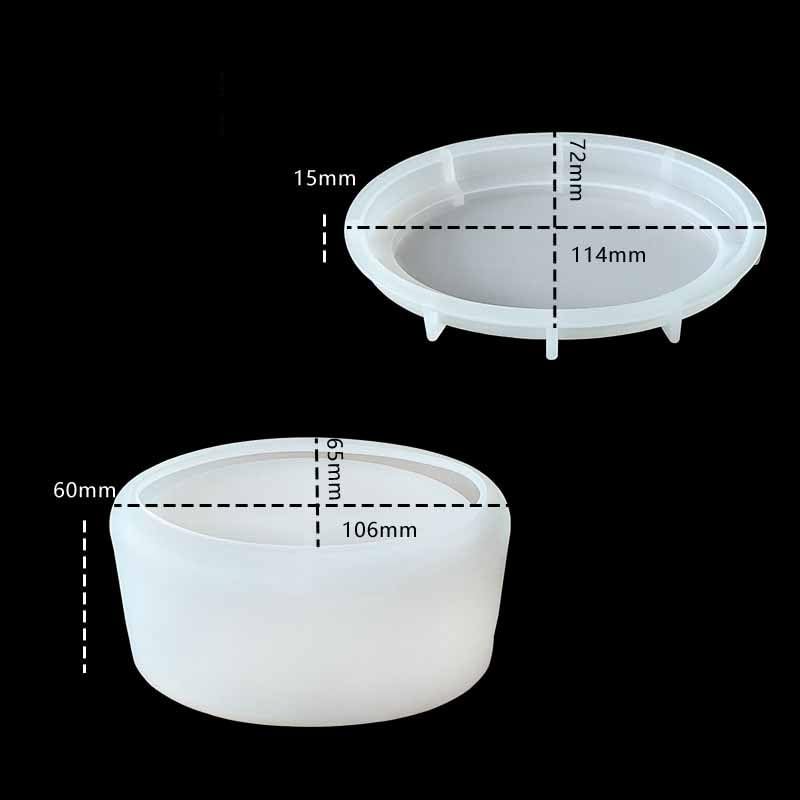 FirstTry FirstTry Box Resin Mold I Oval Cup Shape Silicone Epoxy Casting Mould with Lid I for DIY Handmade Necklace Earring Art Crafts Jewelry Storage Box Ring Trinket Container Home Table Decorations - Image 2