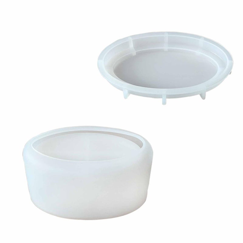 FirstTry FirstTry Box Resin Mold I Oval Cup Shape Silicone Epoxy Casting Mould with Lid I for DIY Handmade Necklace Earring Art Crafts Jewelry Storage Box Ring Trinket Container Home Table Decorations - Image 1
