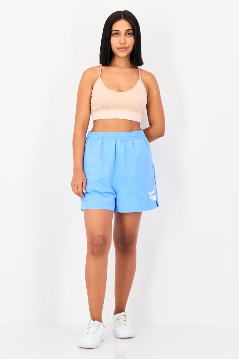 Nike Women Standard Fit Training Shorts, Sky Blue - Image 4