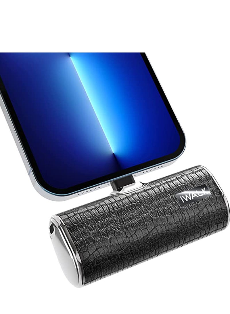 آيووك بنك الطاقة المحمول الصغير iWALK بنك طاقة صغير محمول بسعة 4500 مللي أمبير في الساعة، جلد من النوع لايتنينج- أسود - Image 4