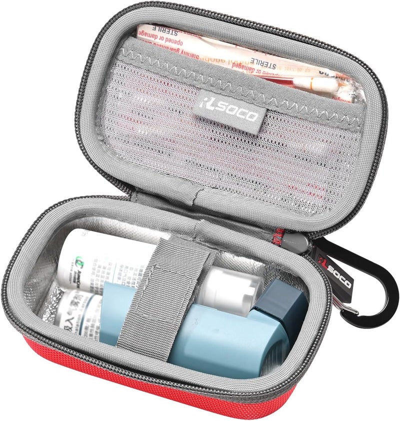 RLSOCO Carrying Case for Adults and Kids Asthma Inhaler - Red (Case Only)