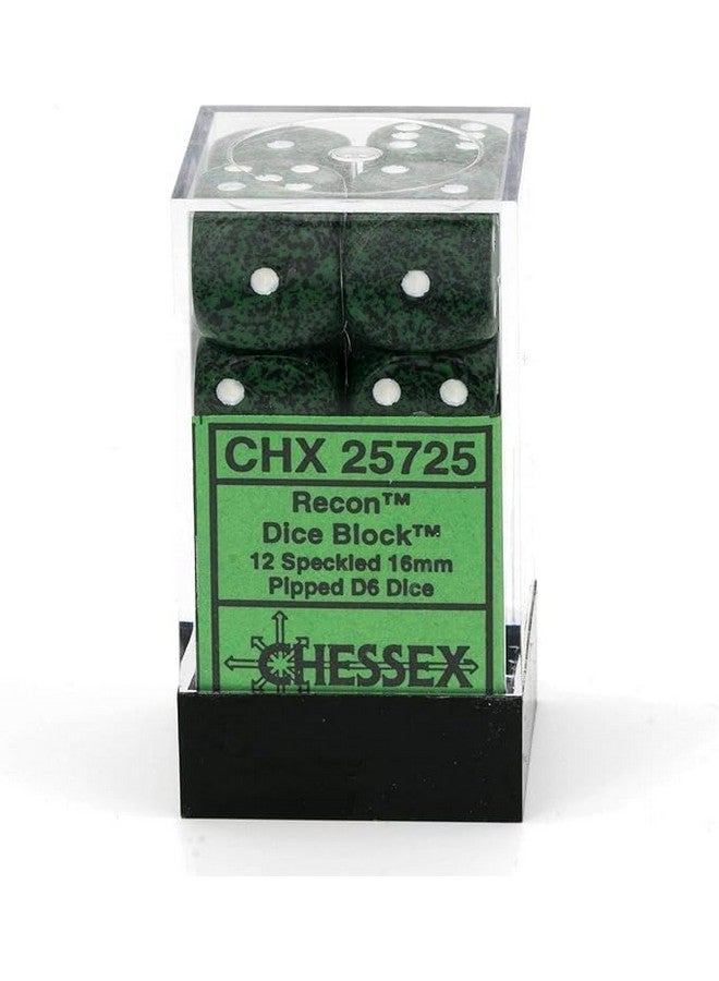 Chessex DND Dice Set - Chessex D&D Dice - 16mm Speckled Recon Plastic Polyhedral Dice Set-Dungeons and Dragons Dice Includes 12 Dice - D6 - Image 2